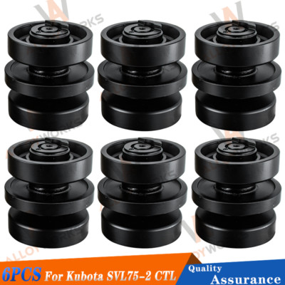 6PCS Track Roller Bottom Roller Fit For Kubota SVL75-2 CTL Undercarriage
