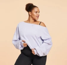 NWT~ Blogilates sz 1X Dance Studio Sweatshirt Oversized Evening Haze purple AT4