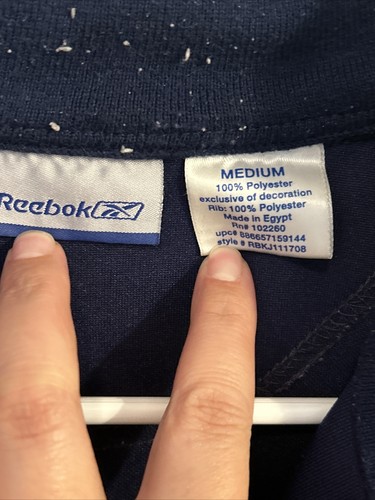 Vintage Mens Reebok Jacket Adult Medium Blue Lightweight Track Coat Polyester - Picture 3 of 6