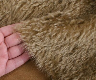 Mohair Stoff Teddybär German Helmbold 20 mm Flor Gold Weizen 1/16, 1/8 & 1/4 m