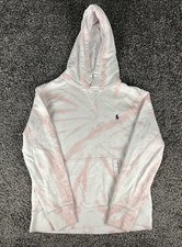 Polo Ralph Lauren Hoodie Men  s Small Pink White Sweatshirt Sweater Tie Dye Pony