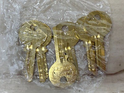 STAR Locksmith Supplies 5YA6 Brass Key Blanks Set Of 6 Made In USA NOS