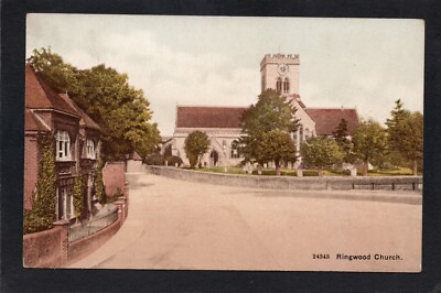 Postkarte Ringwood Kirche in New Forest Hampshire verschickt 1912