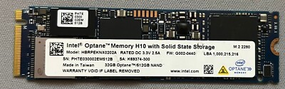 512GB+32GB Cache Intel Optane SSD M.2 Speicher H10 SERIES HBRPEKNX0202A 
