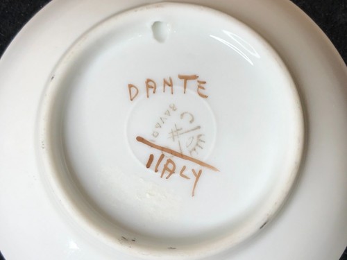 Antique Hand Painted Dante Porcelain Dish, Italy Bavaria Mark - Picture 5 of 7