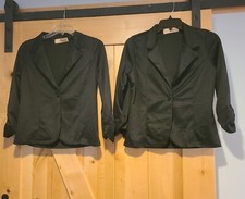 Lot of 2 Hybrid  Co Womens Size S Lapel Blazer Black Dance Costume Ruch Sleeve