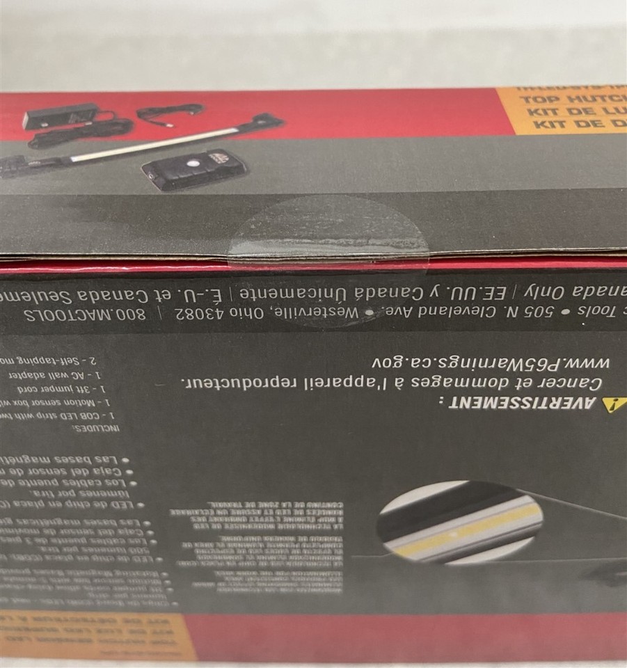 Mac Tools Top Hutch Sensor LED Light Kit 13" 500 lm eBay