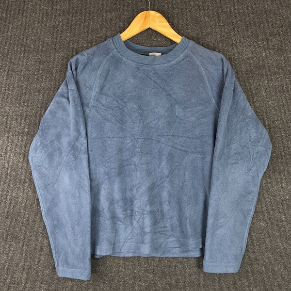 The North Face Womens Sweatshirt Size L Blue Long Sleeve Crew Neck Fleece Warm
