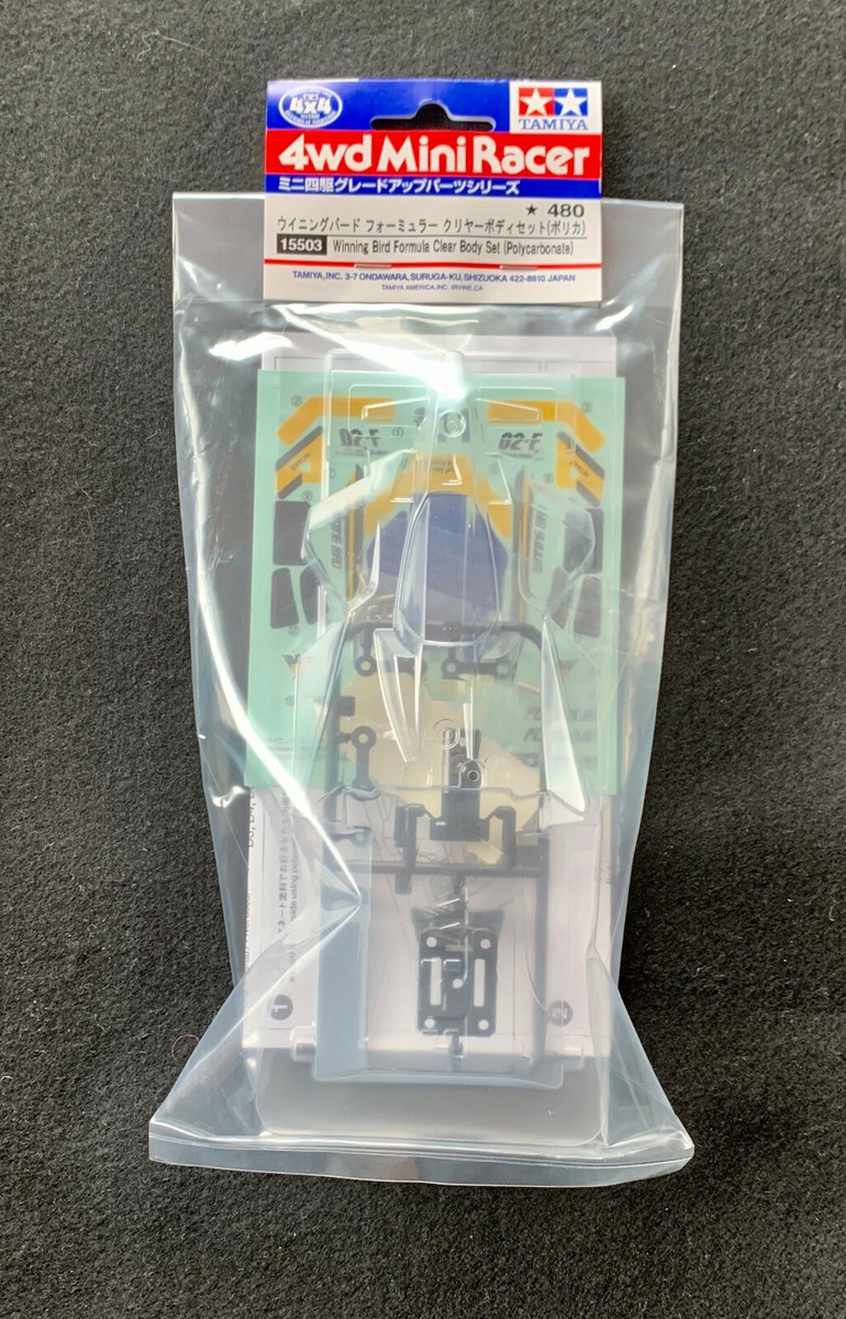 カーズセット TAMIYA 15503 Mini 4WD Winning Bird Formula Clear Body Set