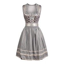 New Medium Grey Oktoberfest Dirndl Dress Apron Set German Bavarian Costume