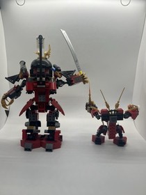 NINJAGO KAI FIRE MECH 70500 AND NINJAGO SAMURAI MECH 9448 LOT WITH TEO MINIFI