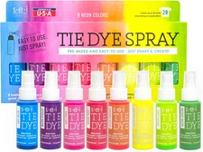 S.E.I. Neon Tie Dye Kit, Fabric Dye Spray Set, Easy Clean Up, Easy Application, 
