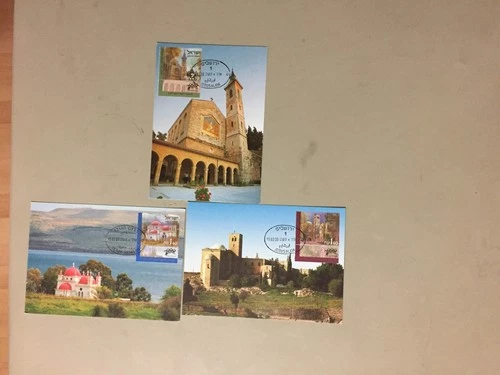 Set of three Israel CHURCHES maxi cards