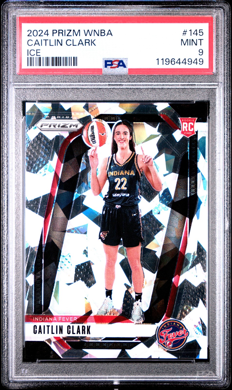 2024 PANINI PRIZM WNBA ICE #145 CAITLIN CLARK PSA 9