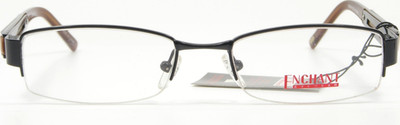 Enchant Eyewear EE0945 BLK Black Semi-Rimless Eyeglasses Frame 52-18-135 NEW