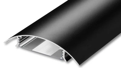 ALUNOVO TV Aluminium Kabelkanal in Schwarz matt RAL9005 in versch. Längen - Bild 1 von 4