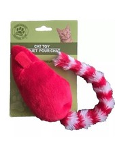 GKC Plush Red Furry Mouse Cat Toy with Bell 12 Inches-Brand New-interactive