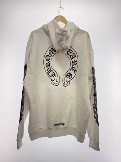 FELPA CON CAPPUCCIO CHROME HEARTS FERRO DI CAVALLO Felpa con cappuccio floreale XXL Cotone Bianco Stampa 
