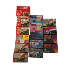 Blank Audio Cassette Tapes Memorex TDK Maxell Sony Fuji Mixed Lot Of 19 Walkman