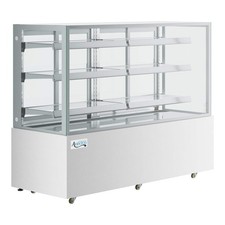 70 7/8" Square Glass White Refrigerated Bakery Display Case