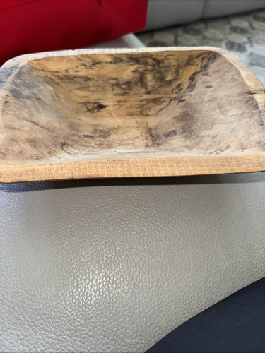 Vintage Dough Bowl Antique Primitive Wood Kneading Trough Bread Early 10”