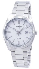 Casio Analog Stainless Steel White Dial Luminous Hands MTP-1302D-7A1V Mens Watch