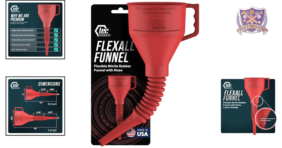 柔性油漏斗橡胶 16x5 英寸无溢出用于自动换流体 — 第 2/4 张图片