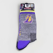 Official NBA Los Angeles Lakers Basketball Men's Crew Socks Size 6-12 3 Pairs