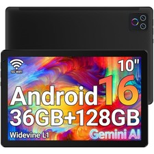 URAO Tablet,10.1" Android 16 Tablet Octacore 36GB 128GB Dual Camera
