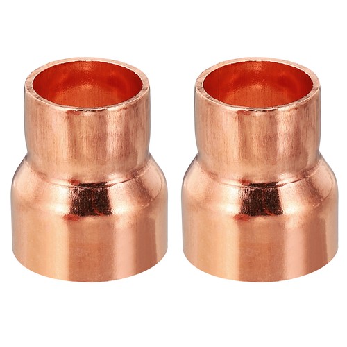 2PCS 1" to 3/4" ID Copper Reducer 99.9% Pure Copper Coupling Pressure Fitting