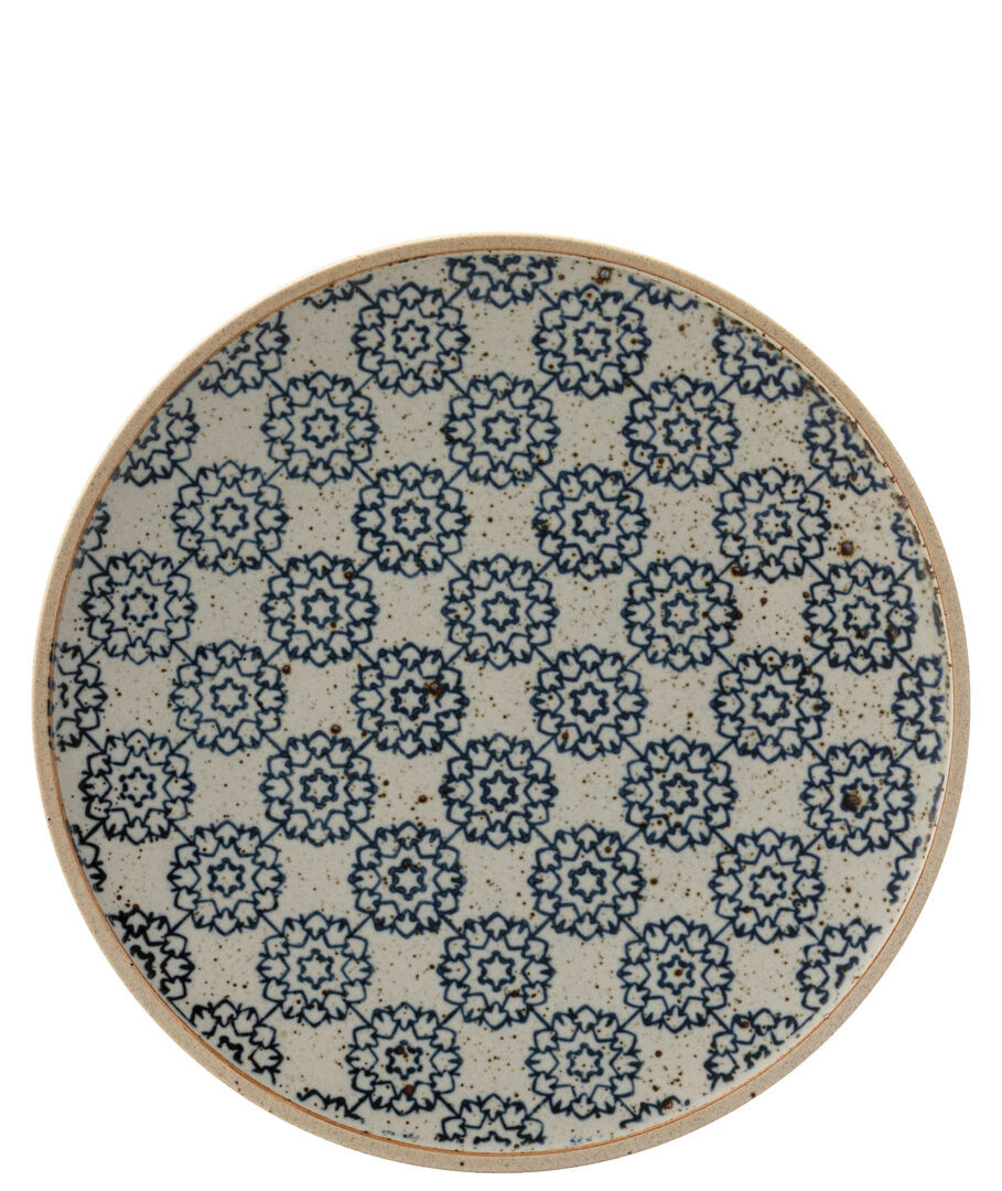 Parador Plate Porcelain Brown, Blue Serving Tableware 8"" (20.5Cm) Pack Of 6