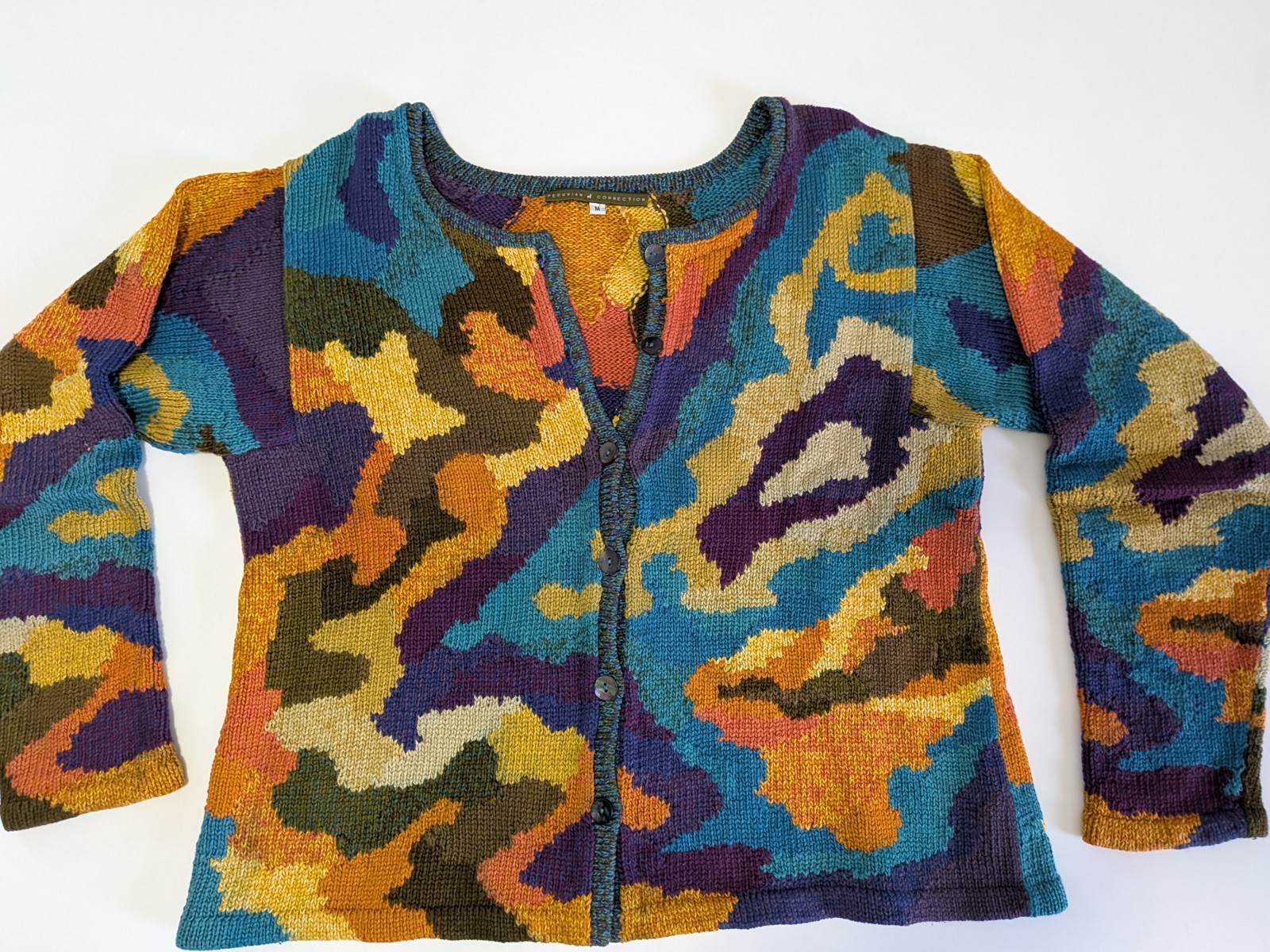 Gorgeous Multi-colored Peruvian Connection Cardig… - image 1