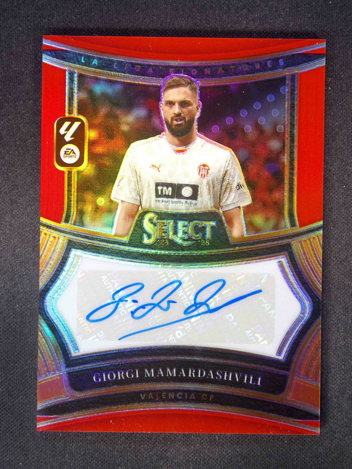 2024-25 Panini Select La Liga Giorgi Mamardashvili Auto Red Prizm