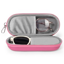 Double Eyeglasses Case, Dual Glasses Sunglasses Organizer with Zipper Closure...
