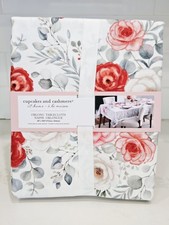 Cupcakes Cashmere Floral Tablecloth 60x104 Roses Valentine Table Linen New