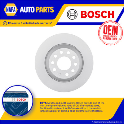 2x Brake Discs Pair Solid fits AUDI A6 C6 2.0D Rear 04 to 11 302mm Set Bosch New