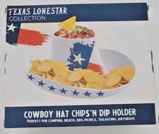 NEW, Texas Lonestar Collection's Cowboy Hat Chips and Dip Holder