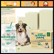 100 Count Bamboo Puppy Pee Pads 22"x22" - Eco-Friendly, Super Absorbent Dog Trai