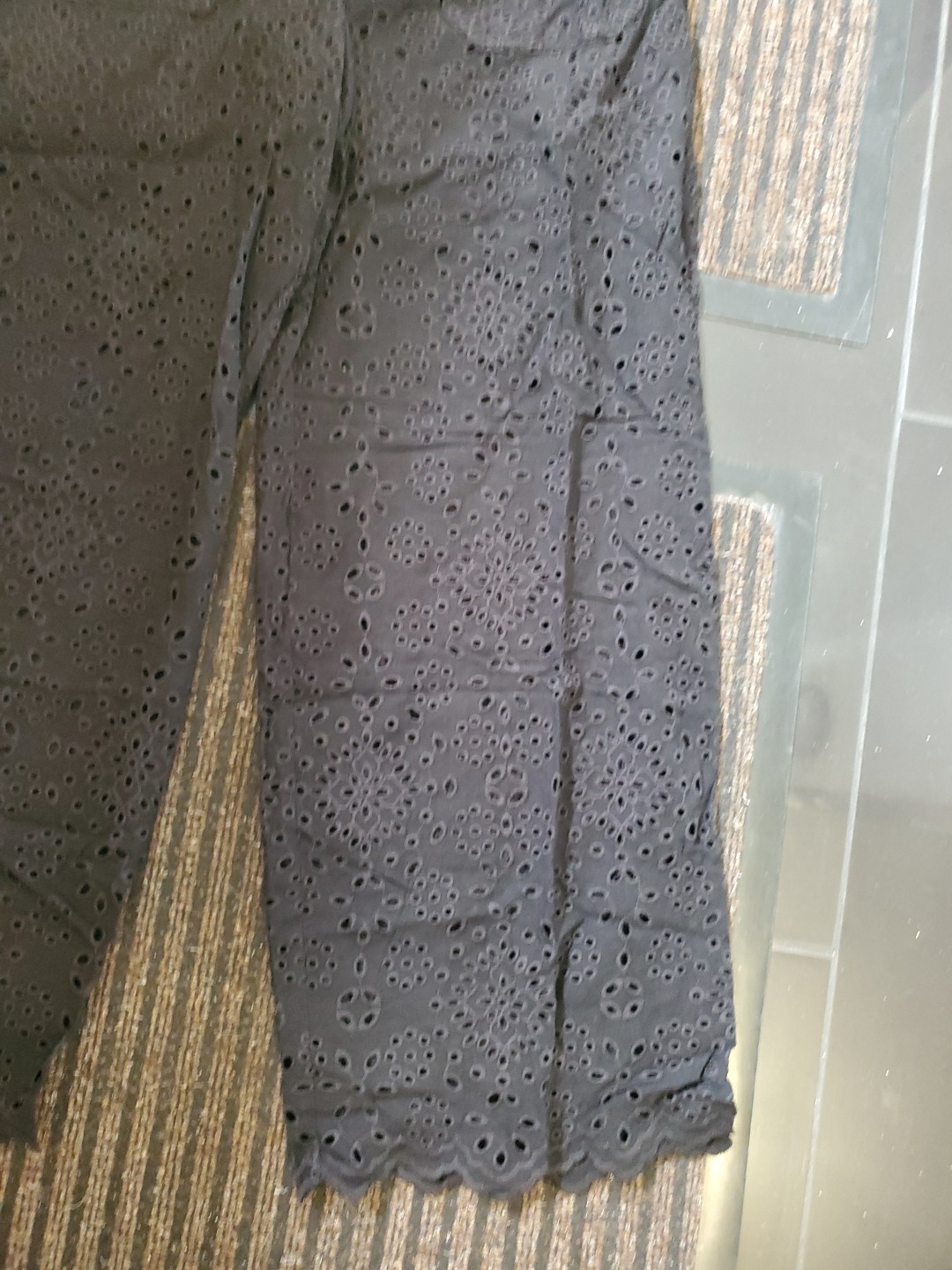 ZARA BLACK EMBROIDERED CUTWORK TROUSERS SIZE Xs Size 6 sold Out image 2