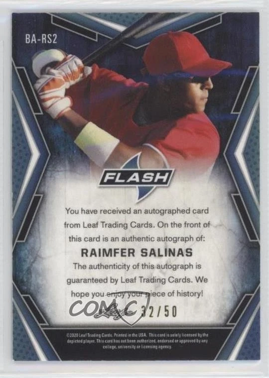 2020 Leaf Flash Blue /50 Raimfer Salinas #BA-RS2 Auto - Image 2 of 2