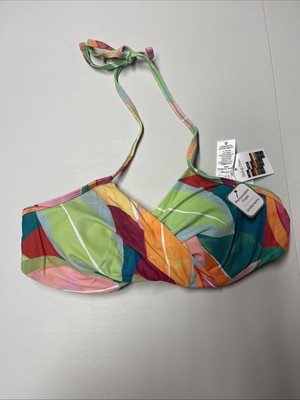 Time and Tru Halter Neck Top Water Color Floral 3XL (24W-26W) 