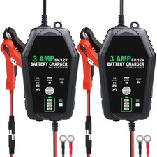 Car Battery Charger, 6V/12V 3A Smart Battery Charger, Battery Maintainer 2 Pack