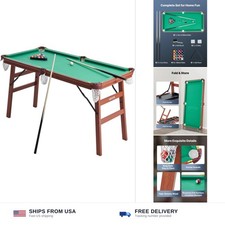 VEVOR Folding Pool Table,Portable Billiards Tables, Foldable Space-Saving Ent...