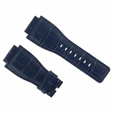 NEW 24MM LEATHER WATCH BAND STRAP FOR BELL  ROSS BR-01-BR-03 WATCH BLUE