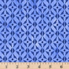 Blue Muse Painterly Tile CX9736 100 Cotton Fabric By the half yard
