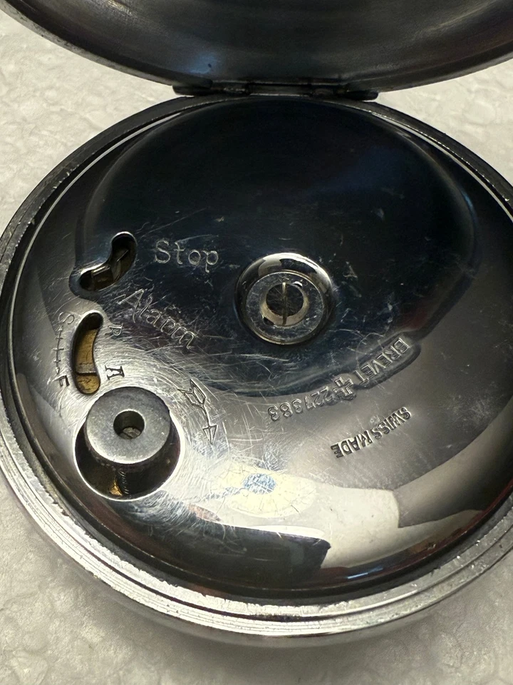 Antiguo RELOJ DE VIAJE DE BOLSILLO CHESTERFIELD / BREVET Swiss Runs Foto 2 de 4