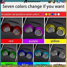 2Pcs LED Car Cup Holder Lights, Universal 7 Colors Light Up Cup Coasters NEW