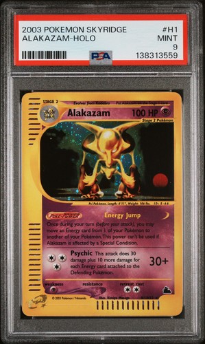 PSA 9 ALAKAZAM H1/H32 | Skyridge WOTC Holo Pokemon Card