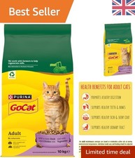 10kg Adult Dry Cat Food - High Protein Chicken & Duck Flavor for Healthy Cats 4.00 per kilo