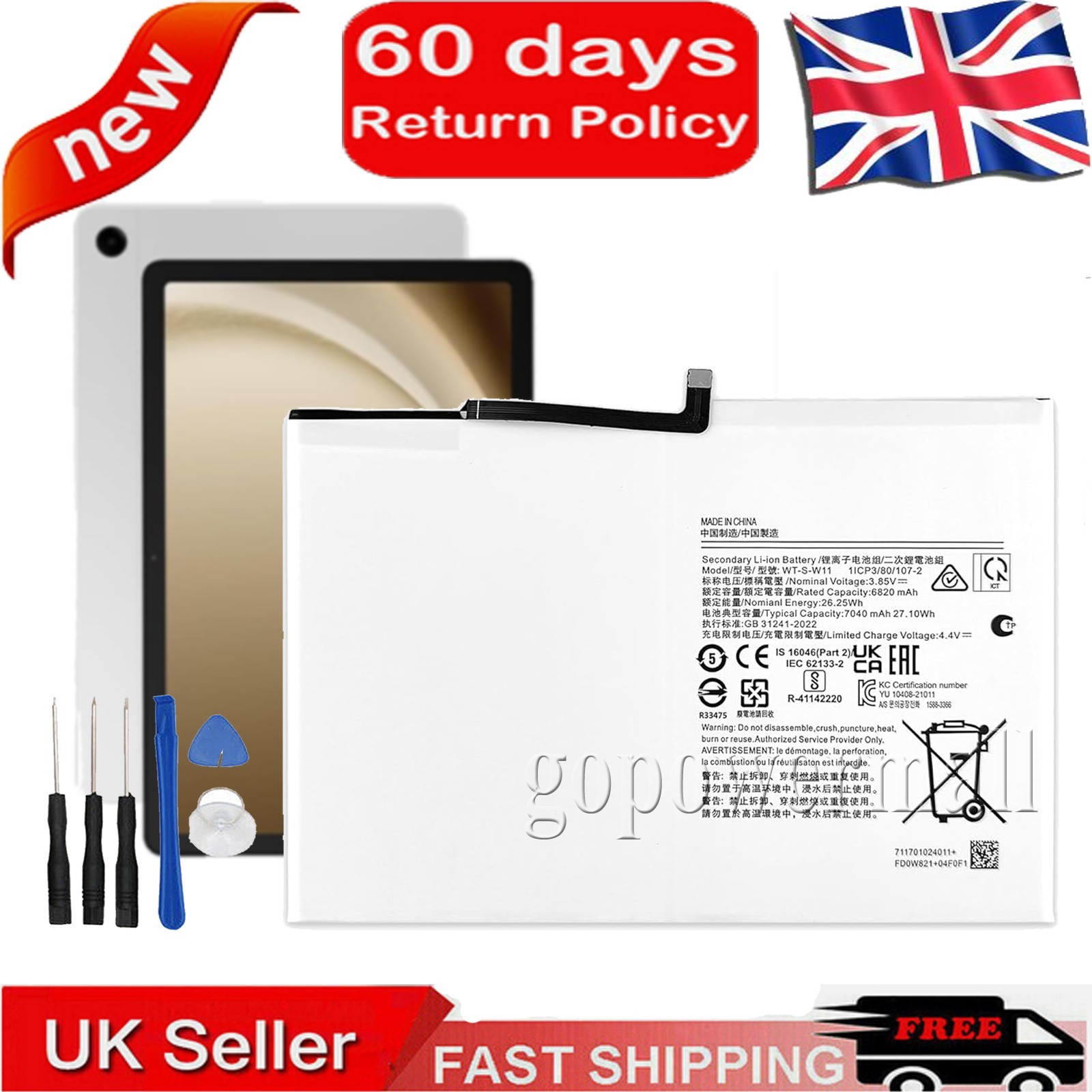 New Battery WT-S-W11 for Samsung Galaxy Tab A9+ Plus 11"" SM-X210 X215 X216 X218